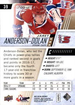 2017-18 Upper Deck CHL #39 Jaret Anderson-Dolan Back