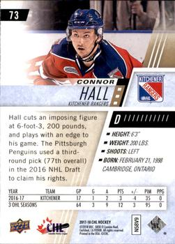 2017-18 Upper Deck CHL #73 Connor Hall Back