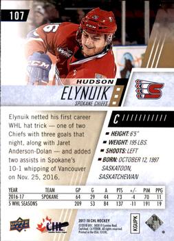 2017-18 Upper Deck CHL #107 Hudson Elynuik Back
