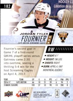 2017-18 Upper Deck CHL #182 Jordan-Tyler Fournier Back