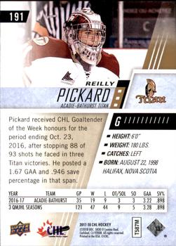 2017-18 Upper Deck CHL #191 Reilly Pickard Back