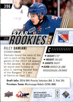 2017-18 Upper Deck CHL #396 Riley Damiani Back