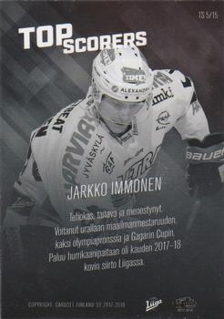 2017-18 Cardset Finland - Top Scorers #TS5 Jarkko Immonen Back
