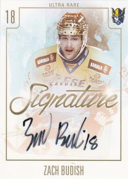 2017-18 Cardset Finland - Ultra Rare Signature (Series Two) #NNO Zach Budish Front