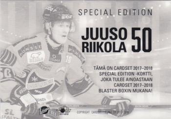 2017-18 Cardset Finland - Limited Edition (Series Two) #NNO Juuso Riikola Back
