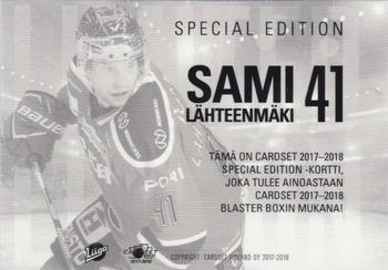 2017-18 Cardset Finland - Limited Edition (Series Two) #NNO Sami Lähteenmäki Back