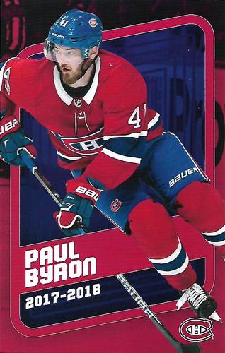 2017-18 Montreal Canadiens #NNO Paul Byron Front