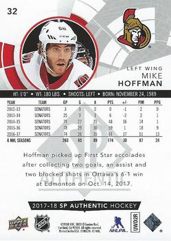 2017-18 SP Authentic #32 Mike Hoffman Back