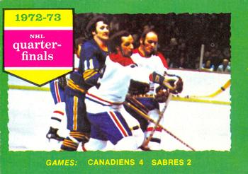 1973-74 O-Pee-Chee - Light Backs #191 1972-73 NHL Quarter-Finals (Series A) Front
