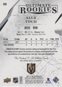 2017-18 Upper Deck Ultimate Collection #88 Alex Tuch Back