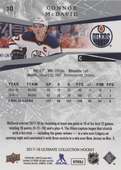 2017-18 Upper Deck Ultimate Collection #10 Connor McDavid Back