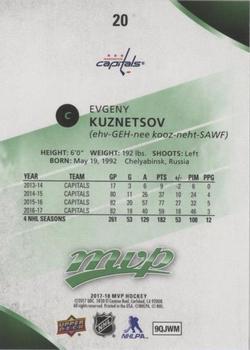 2017-18 Upper Deck MVP - Green Script #20 Evgeny Kuznetsov Back