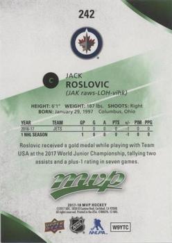 2017-18 Upper Deck MVP - Green Script #242 Jack Roslovic Back