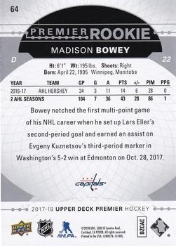 2017-18 Upper Deck Premier #64 Madison Bowey Back