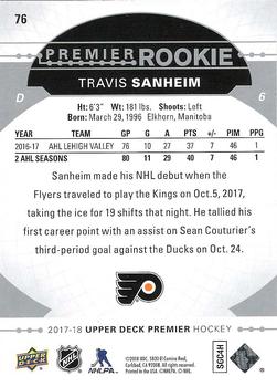 2017-18 Upper Deck Premier #76 Travis Sanheim Back