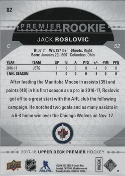 2017-18 Upper Deck Premier #82 Jack Roslovic Back