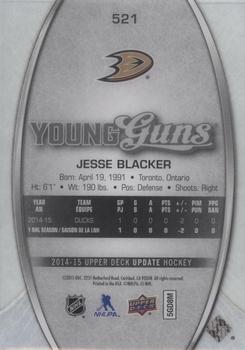 2015-16 Upper Deck - 2014-15 SP Authentic Update: 2014-15 Upper Deck Young Guns Acetate #521 Jesse Blacker Back