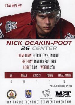 2016-17 Guelph Storm (OHL) Series 1 #NNO Nick Deakin-Poot Back