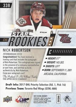 2017-18 Upper Deck CHL - Autographs #338 Nick Robertson Back