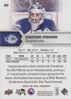 2017-18 Upper Deck AHL - Silver Foil #30 Connor Ingram Back