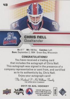 2017-18 Upper Deck AHL - Autographs #43 Chris Nell Back