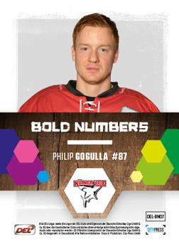 2017-18 Playercards (DEL) - Bold Numbers #DEL-BN07 Philip Gogulla Back