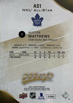 2017-18 Upper Deck MVP - NHL All-Stars #AS-1 Auston Matthews Back