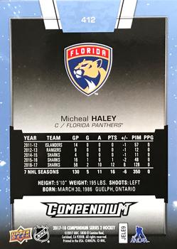 2017-18 Upper Deck Compendium - Blue #412 Micheal Haley Back