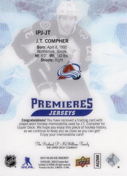 2017-18 Upper Deck Ice - Ice Premieres - Jersey #IPJ-JT J.T. Compher Back