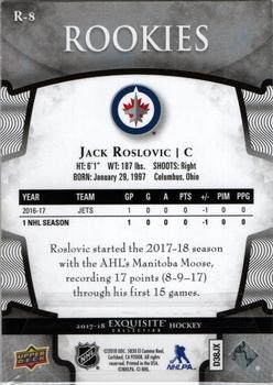 2017-18 Upper Deck Ice - Exquisite Collection - Rookies #R-8 Jack Roslovic Back