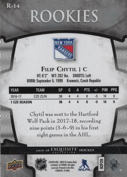 2017-18 Upper Deck Ice - Exquisite Collection - Rookies #R-14 Filip Chytil Back