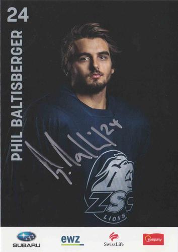 2015-16 ZSC Lions (NL) Autographs #NNO Phil Baltisberger Front