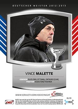 2013-14 Playercards Inside (DEL) #199 Vince Malette Back