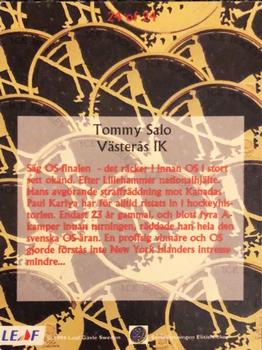 1994-95 Leaf Elit Set (Swedish) - Gold #24 Tommy Salo Back