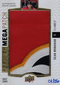 2017-18 Upper Deck Premier - Mega Patch -  Jumbo Chest Logo Relics #PMP-MO Sean Monahan Front