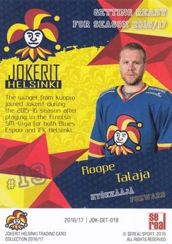 2016-17 Sereal Jokerit Helsinki - Getting Ready for Season #JOK-GET-019 Roope Talaja Back