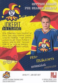 2016-17 Sereal Jokerit Helsinki - Getting Ready for Season #JOK-GET-027 Atte Mäkinen Back