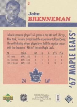 2007 Upper Deck 1967 Toronto Maple Leafs #3 John Brenneman Back