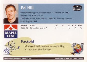 1998-99 Coca-Cola Barrie Colts (OHL) #NNO Ed Hill Back