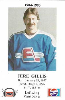 1984-85 Fredericton Express (AHL) Police #11 Jere Gillis Front