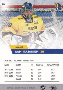2018-19 Cardset Finland #037 Sami Rajaniemi Back