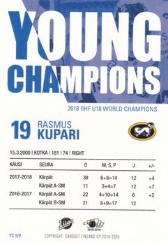 2018-19 Cardset Finland - Young Champions #YC 5 Rasmus Kupari Back