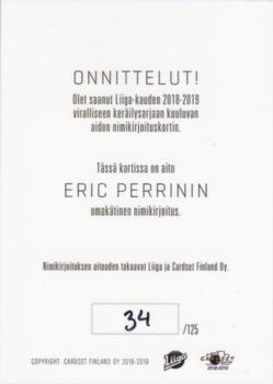 2018-19 Cardset Finland - Signature #NNO Eric Perrin Back