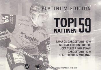 2018-19 Cardset Finland - Limited Edition Series 1 #NNO Topi Nättinen Back