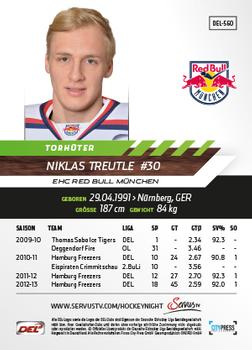 2013-14 Playercards Premium Serie Update (DEL) #560 Niklas Treutle Back