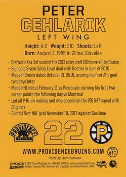 2017-18 Choice Providence Bruins (AHL) #17 Peter Cehlarik Back