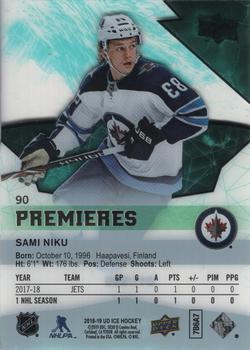 2018-19 Upper Deck Ice #90 Sami Niku Back