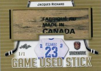 2017-18 Leaf Stickwork - Game-Used Stick - Gold #GS-27 Jacques Richard Front