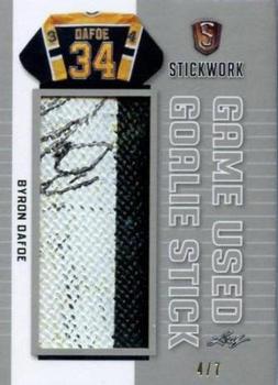 2017-18 Leaf Stickwork - Game-Used Goalie Stick - Silver #GGS-03 Byron Dafoe Front