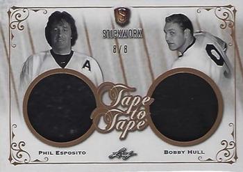 2017-18 Leaf Stickwork - Tape to Tape #T2T-06 Phil Esposito / Bobby Hull Front